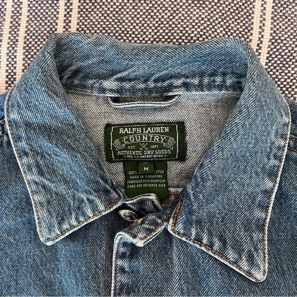 ‼️SOLD‼️ Polo Ralph Lauren denim trucker jacket with preppy bear patch – custom - Picture 6 of 9